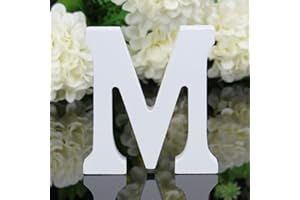 Decorativo Legno Lettere, Appeso Parete 26 Lettere Legno Alfabeto Parete Lettera per Camera Matrimonio Compleanno Partito Casa Decor, Gspirit (M)