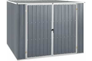 Tidyard Casetta Porta Attrezzi Capanno da Giardino in Acciaio Zincato Casetta da Giardino per Esterno 195x198x159 cm Grigio