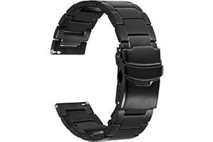 WOCCI Correa de Reloj de Metal Resistente, Correas de Repuesto de Acero Inoxidable 316 L, Cierre Desplegable, Ancho de Lengüeta de Reloj Compatible 18mm 20mm 22mm 24mm