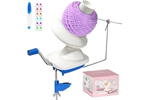 MIAOKE Hand Crank Yarn Ball Winder with 12 Marking Pins & Scissors, Easy Installation for Crocheting and Knitting Enthusiasts-B