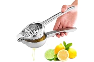 LHOEST Zitronenpresse Edelstahl Handpresse, Saftpresse Manuell aus Rostfreiem Stahl 304, Lemon Squeezer Universelle Größe, Zitruspresse Manuell Edelstahl für Alle Zitrusfrüchte