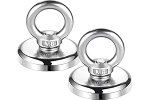 Wukong 2PCS Magnete Potente, Super Fishing Calamita 75kg Magnete da Pesca 48mm Calamite Potenti per Scienza Industria Pesca e Salvataggio