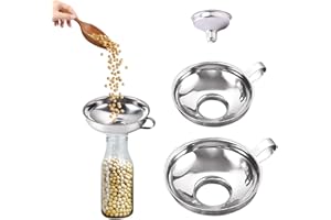 ATBUSS 3 lejki ze stali nierdzewnej z uchwytami, odpowiednie do filtrowania przyborów kuchennych i narzędzi do napełniania cieczy