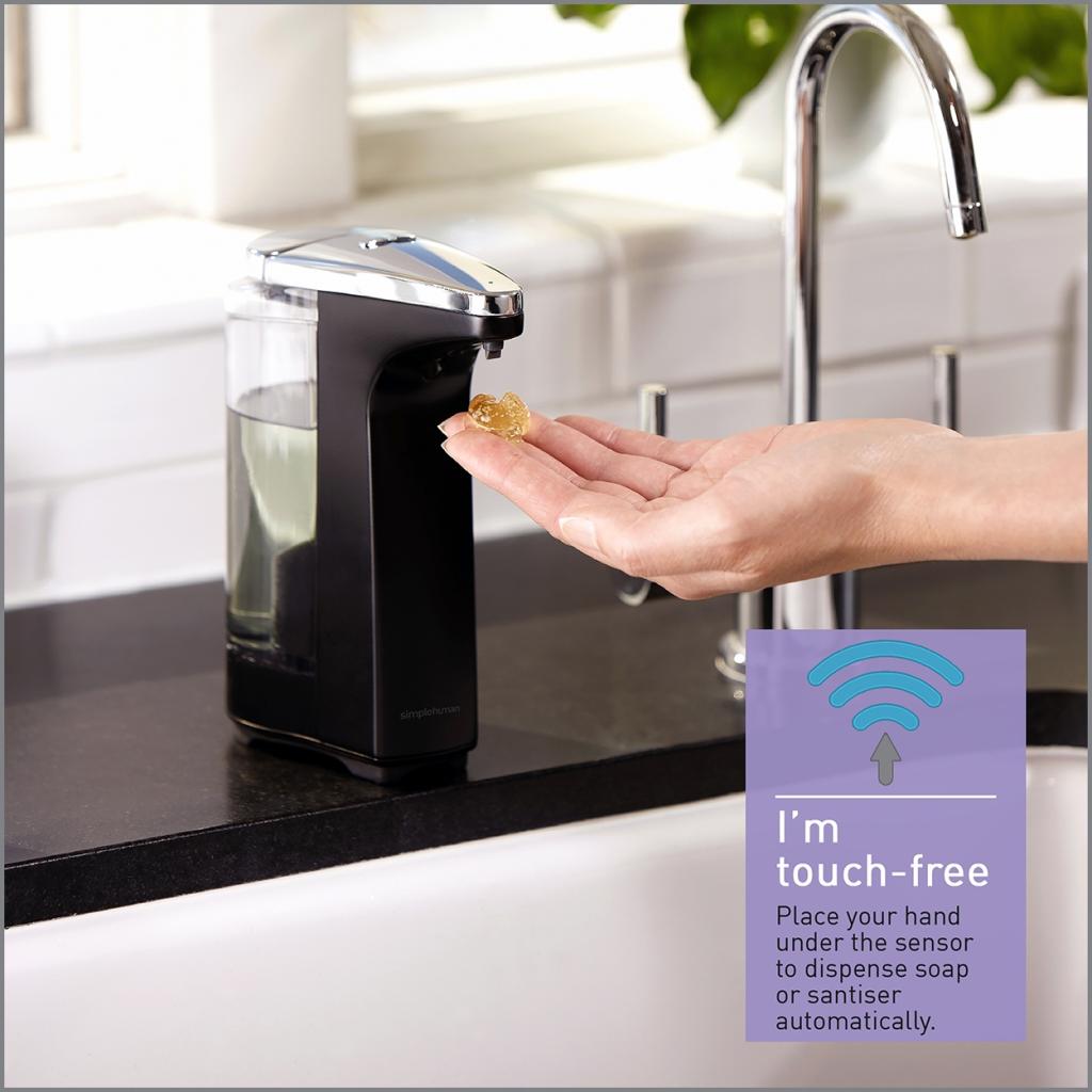 simplehuman Compact Sensor Pump with Soap Sample, 237 ml Black