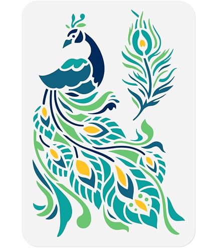 GSS Designs Peacock Stencil - 12x16 Inch Large Reusable Stencil For Painting On Wood, Walls, Fabric & More - View #4