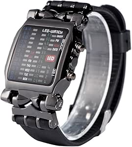 Findtime Orologio Da Uomo LED Multifunzione, Cassa In Acciaio 44mm, Cinturino In Acciaio, Cronometro, Conto Alla Rovescia, Impermeabile 3 ATM, Colore Argento/nero