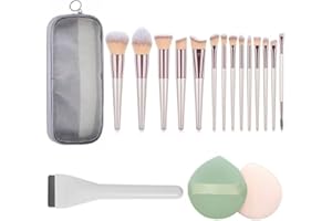 QZLSAYSL Pinceaux Maquillages，Pinceau Maquillage，Set de pinceaux de maquillage 18 pièces, set de pinceaux de maquillage professionnel pour le visage et les yeux avec pochette