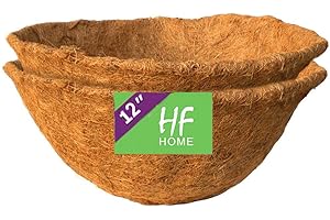 HFHOME 2Pcs 12"/30.4cm Coco Liner, Round Basket Liner for Hanging Planters, Eco-Friendly Coconut Fiber Replacement for Garden Flower Pots, Balcony & Outdoor Decor