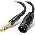 Twozoh XLR Male to 1/4 Inch Jack TRS Cable, balanced 6.35mm Plug to 3 pin XLR Male, Quarter inch to XLR Stereo Male to Male Guitar Cable 1M (Profesional/Hifi)