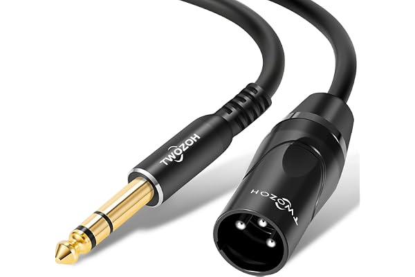 Twozoh XLR hane till 1/4 tum uttag TRS-kabel, balanserad 6,35 mm kontakt till 3 stifts XLR hane, kvartal tum till XLR stereo