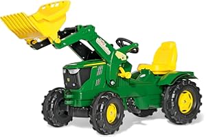 Dicoal Tractor John Deere con Bulldozer, Color Verde, Amarillo, Estandar (Rolly Toys 611096)