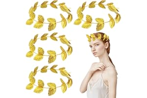 NHQZ 4pcs corona laurel romana diadema hombre corona dorada disfraz de romana mujer disfraz de griega mujer diadema cleopatra tocados egipcios coronas diosa griega para Joyería Nupcial, Fiestas