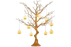 ‎SZIQIQI Sziqiqi Künstlicher Deko Baum Wunschbaum Weihnachtsbaum für Tische Hochzeit Party, Perfekt für Ostern Erntedankfest Home Festival Party Weihnachten Hochzeit Empfangstisch Deko, Gold