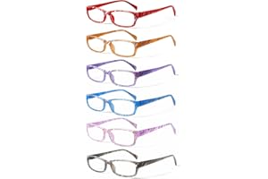 COJWIS 6 pack Lesebrille Blaulichtfilter Brille für Damen Federscharnier Lesehilfe Blendfreie UV Brille Leserbrille