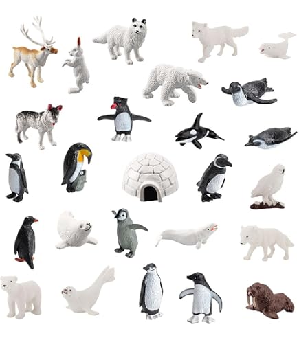 XRVRILE Lot de 11 figurines de pingouin, ensemble de figurines d'animaux de pingouin, animaux polaires, jouets d'animaux marins, jouets de pingouin, figurines d'animaux antarctiques, division de fête