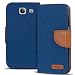 Produktbild Samsung Galaxy A5 2016 Tasche Textil Bookstyle Blau, PU LEDER Hülle Stoff Style Blau, Handyhülle Galaxy A5 2016 Flip Case Wallet, Booklet Cover Brieftasche Etui Schutzhülle mit Kartenfächer, Samsung Galaxy A5 2016 (5,2 Zoll (13,2 cm)