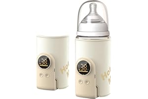 OTUFAN Portable Baby Bottle Warmer, LED Temperature Display & 8000mAh Bottle Warmer, Fast Heating Milk Bottle Travel Heater Digital Milk Warmer for Home Outdoors Travel