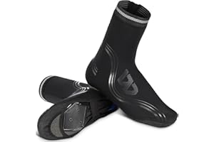Lixada Copriscarpe da Ciclismo Invernali Impermeabile con Fodera in Pile Addensato Copri Scarpe MTB da Uomo Donne con Cerniera Antivento Antiscivolo per Mountain Bike Bici da Strada, M-2XL