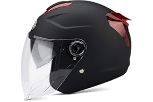 LIONCIANO Helm Für Erwachsene Mit Doppelvisier, 7-Absätze-Sicherheitsschnalle, Abs-Schale Kombiniert Mit Eps-Pufferschicht Für Besseren Fahrschutz