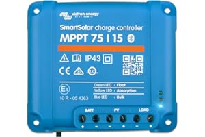 Victron Energy SmartSolar MPPT Laderegler - Solar Laderegler (Bluetooth) - 75V 15 Amp 12/24-Volt