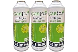 REPORSHOP - 3 Botellas Gas Gasica D2 226g Alternativo R12, R134A Freeze