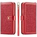 Produktbild iPhone XS Max Fabric Series Separable Design PU Leather Wallet Case with Card Slots and Hand Strip Red