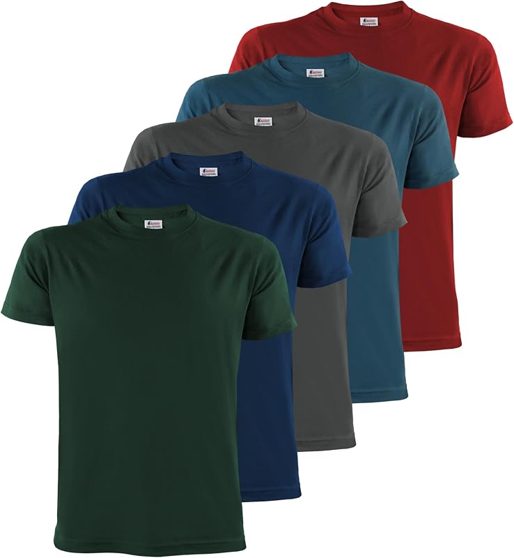 ALPIDEX Herren T-Shirts 5er Set Rundhals 100% Baumwolle Einfarbig Shirts Basic Shirt Kurzarm S M L XL XXL 3XL 4XL 5XL