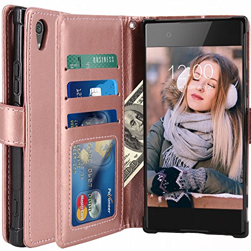 Sony Xperia XA1 Funda LK Carcasa Cubierta Cuero Billetera Case Flip Cover Con Ranuras de Tarjeta -Oro Rosa reviews Sony Xperia XA1 Funda LK Carcasa Cubierta Cuero Billetera Case Flip Cover Con Ranuras de Tarjeta -Oro Rosa