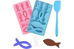 KAHOUI Gießform Fisch, Silicone Moulds Epoxy Resin, Fish Silicone Casting Mould for Soap, Cake, Dessert Making, Communion
