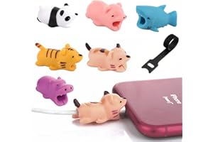 KARELLS Protecteurs de câble,Protège Câble Mignons de Chargeur,Câble Protector Animaux Protector,Protecteur Micro USB en Silicone Souple,Prevents Cable Break,avec Attaches de Câble,7 Pièces