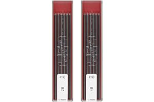 Koh-I-Noor Minas de repuesto 2B y 4B, 2 mm, mina de grafito para dibujo técnico y lápiz de dibujo, 24 minas