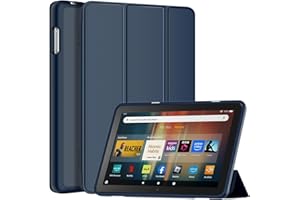 Fire HD 8 & 8 Plus Tablet Case (12/10th Gen, 2024/2022/2020), Sonlaryin Smart Trifold Stand With Soft TPU Back Case for Kids & Kids Pro, Auto Wake/Sleep, Not Fit TCL iPad - Navy Blue