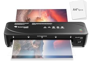 ‎BONSAII Bonsaii A4 Laminiergerät mit Anti-Stau-Technologie, 80-125 Mikron, 2-Walzen-System, Schnelles und reibungsloses Laminieren, Laminator für Fotos und Dokumente in Schule, Büro und Zuhause L418-C
