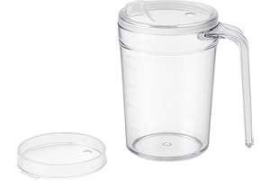 HOMECRAFT Shatterproof Beaker for Elderly & Adults Clear Mug with Lid – 400ml – Lightweight, Non-Spill Drinking Cup for Weak Grip – Daily Living Aid, Ideal Sippy Cup Alternative