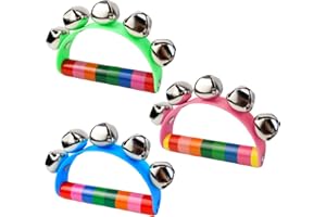 FSWWSF Schellenkranz Kinder 3 StüCk Musikglocke Rasseln Musikinstrumente FüR Familientreffen Geburtstagsfeiern MusikaktivitäTen BüHnenauftritte Rasseln