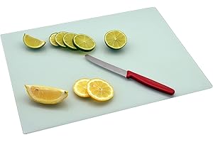 Harbour Housewares Tabla de Cortar/Protector de encimera - Cristal - Blanco - 40 x 30 cm