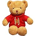 Galatee Cute Teddy Bear Plush Stuffed Animal, Teddy Bear with Coffee Hoodie, Gifts for Children(19.6" Red)