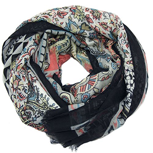 Pañuelo Fulard Bufanda Cuello 100% Viscosa de Mujer Estampado y Diseño Español (P042-7)