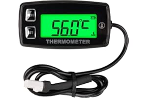 NInE-ROnG Thermomètre de moteur LCD numérique à vue complète Indicateur de température Alerte de surchauffe Remplacement de la batterie pour moto scooter Moteur hors-bord Marine Motoneige Moteur