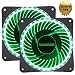 Produktbild novonest Gehäuselüfter PWM 4pin-LED Quiet Edition 120mm High Airflow GRÜN LED Lüfter,2 Stueck pro Packung,Anti Vibration Gummi Pads