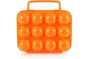 BrilliantDay Portable Porte-Oeufs/Boîte à Oeufs en Plastique pour Camping et Pique-Nique (Couleur Orange)