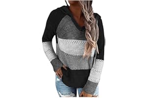 riou Sudaderas Mujer con Capucha Jersey Sweatshirt Talla Grande Suéter Cardigan Manga Larga Otoño Invierno Hoodie Tejido de Punto Tops Pullover S-5XL