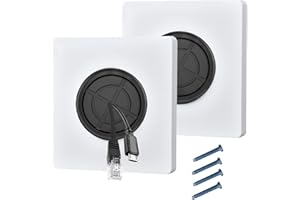 QGH Wall Cable Entry Cover Plate: 2 Pcs White Cable Brush Plate - Wall Mounted Brush Faceplate, for Covering Outlets, Receptacles and Tidying Cords Wires Access