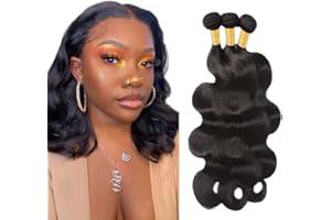 Tessitura Capelli Veri Evaxilc Natural Human Capelli Naturali Veri Donna Capelli Veri Umani Tessitura #1B Natural Body Wave Human Hair Bundles 3 Bundles Totale 300g 10 12 14 Pollici