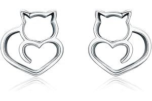 TIZU Orecchini per ragazze in argento 925 Chiusura a vite ipoallergenica con orecchini di sicurezza per bambini, ragazze, signore, regali di gioielleria