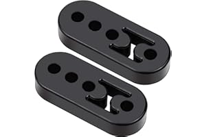 Suiwki 2PCS Support d'Échappement en Caoutchouc silent bloc echappement avec 4 Trous de 12mm pour Suspention de Tuyau d'Échappement ou d’Autres Pièces, Noir