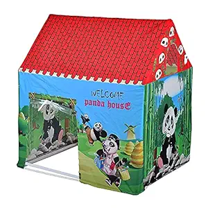 TANSKIN Jumbo Big Size Extremely Light Weight Water Proof Kids Play House Tent for 10 Year Old Girls and Boys- Multi Color (Panda Tent 845)