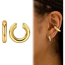 8 Paires De Boucles D'oreille Ear Cuff Sans Perçage - Style Faux Piercing Helix, Réglables En Or - Pour Femme, Pour Tous