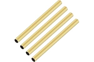 iMeistek 4 tubi in ottone, 7 mm di diametro esterno x 0,2 mm di spessore della parete, lunghezza 200 mm, tubi rotondi senza giunzioni, per artigianato fai da te