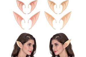 ADELGO 4 Paare Elfenohren Set, Weiche Elfen Ohr Latex Ohren Spitzohren für Cosplay, Feenohren Damen für Halloween Cosplay Karneval Party Fasching Kostüm Zubehör